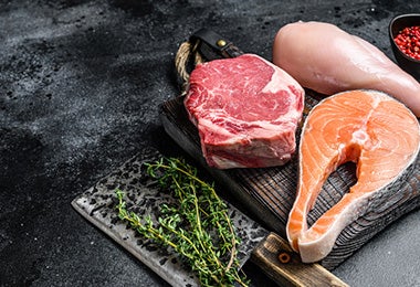 Carne, pescado y pollo proteínas crudas clasificación alimentos Carne, pescado y pollo proteínas crudas clasificación alimentos
