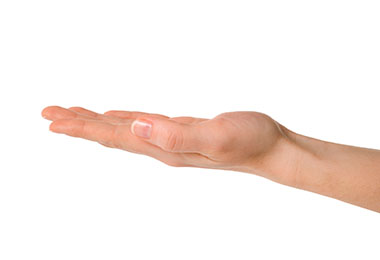 Mano ahuecada para calcular porciones de alimentos Mano ahuecada para calcular porciones de alimentos