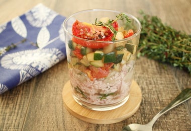 Áspic de oreja de cerdo con vegetales.