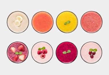 Varios batidos de chirimoya