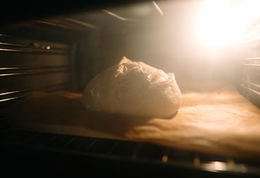 Pan ciabatta en el horno