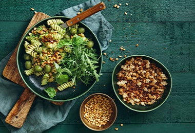 Pasta fusilli con verduras