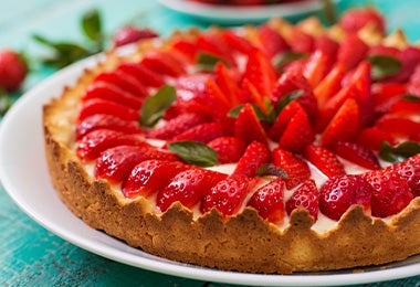 Postre pie de fresas sin azúcar 