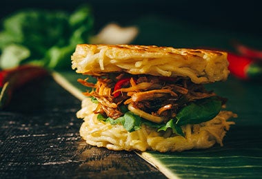 Tipos de hamburguesa: Hamburguesa con panes inusuales