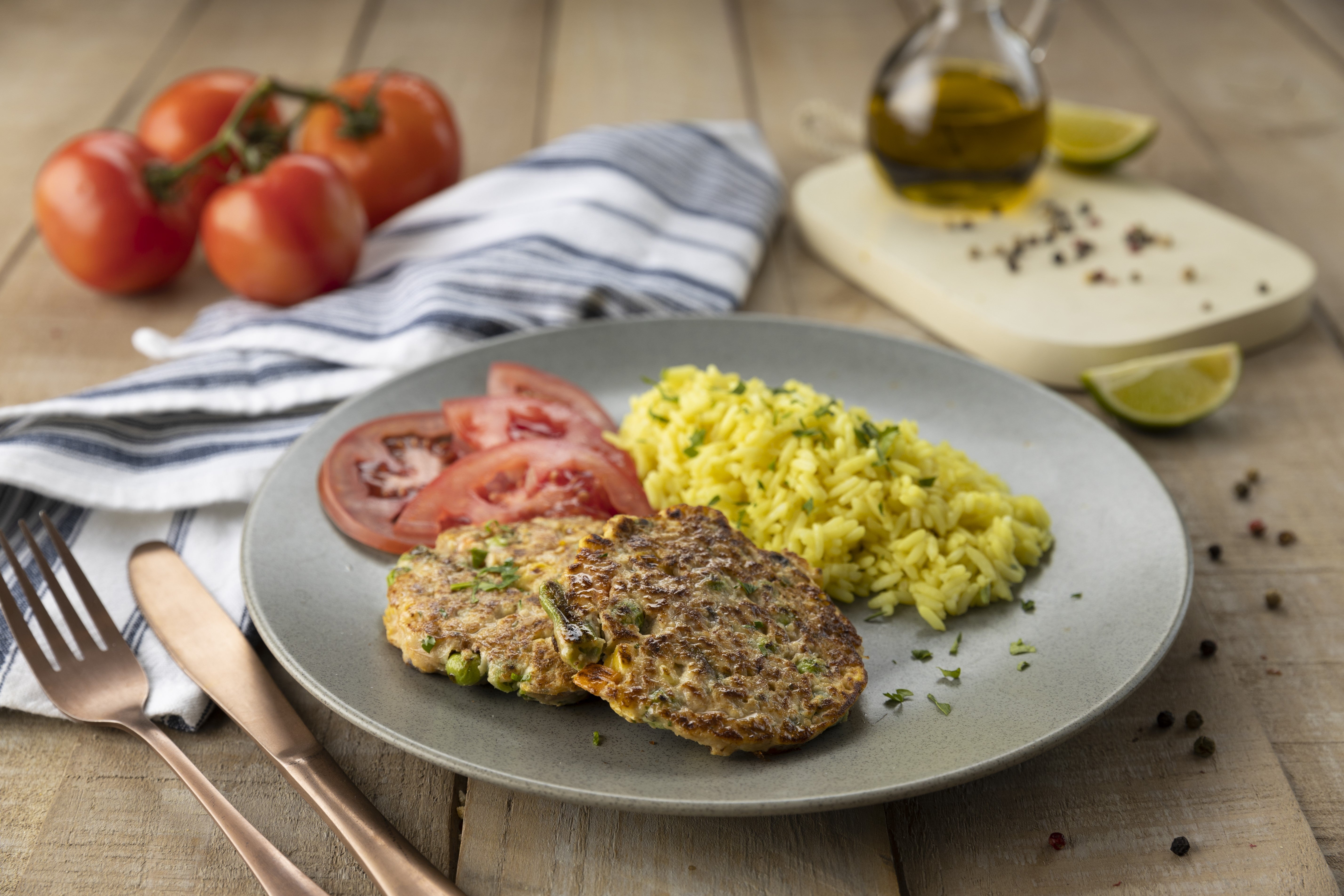 Croqueta de atún con verduras