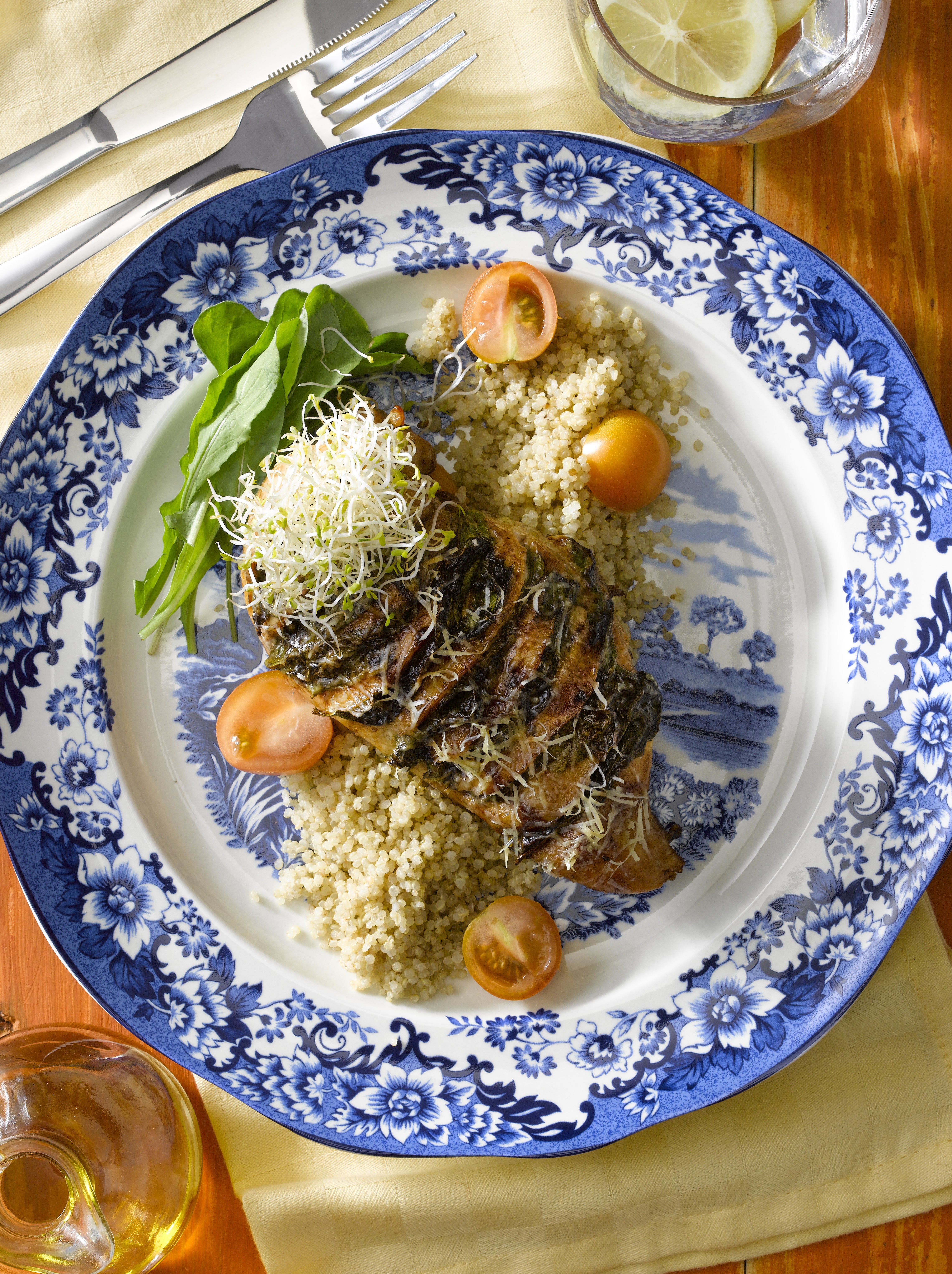 Pechugas de Pollo con Espinaca Gratinada