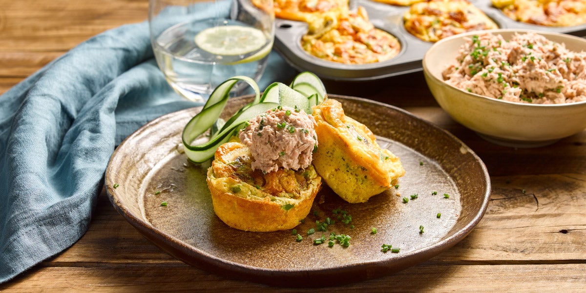 Budines de verdura con pasta de atún