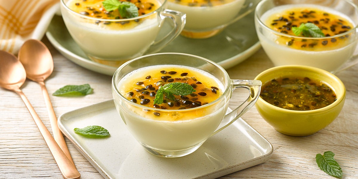 Postre frío de maracuyá sin lactosa