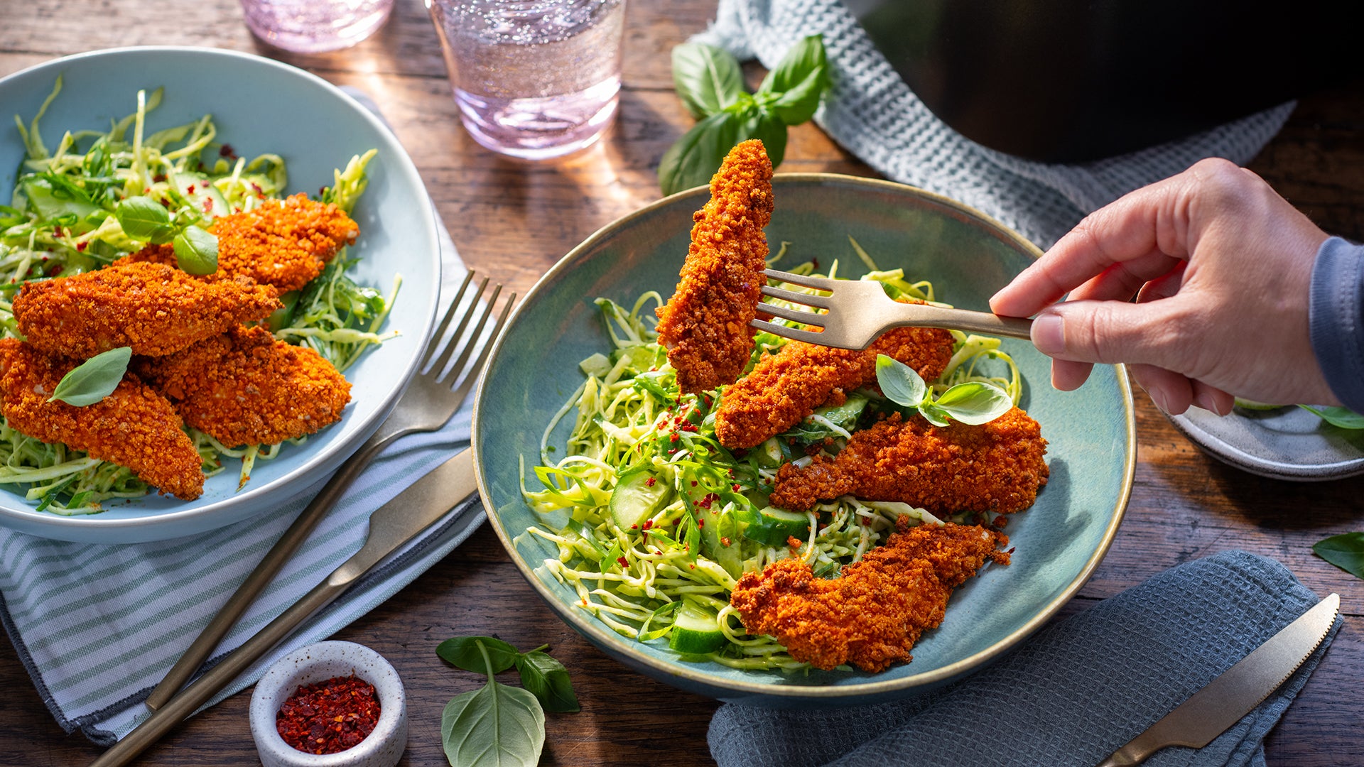 Pollo crunchy en Airfryer sabor chipotle dulce