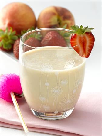 Licuado de frutilla y durazno