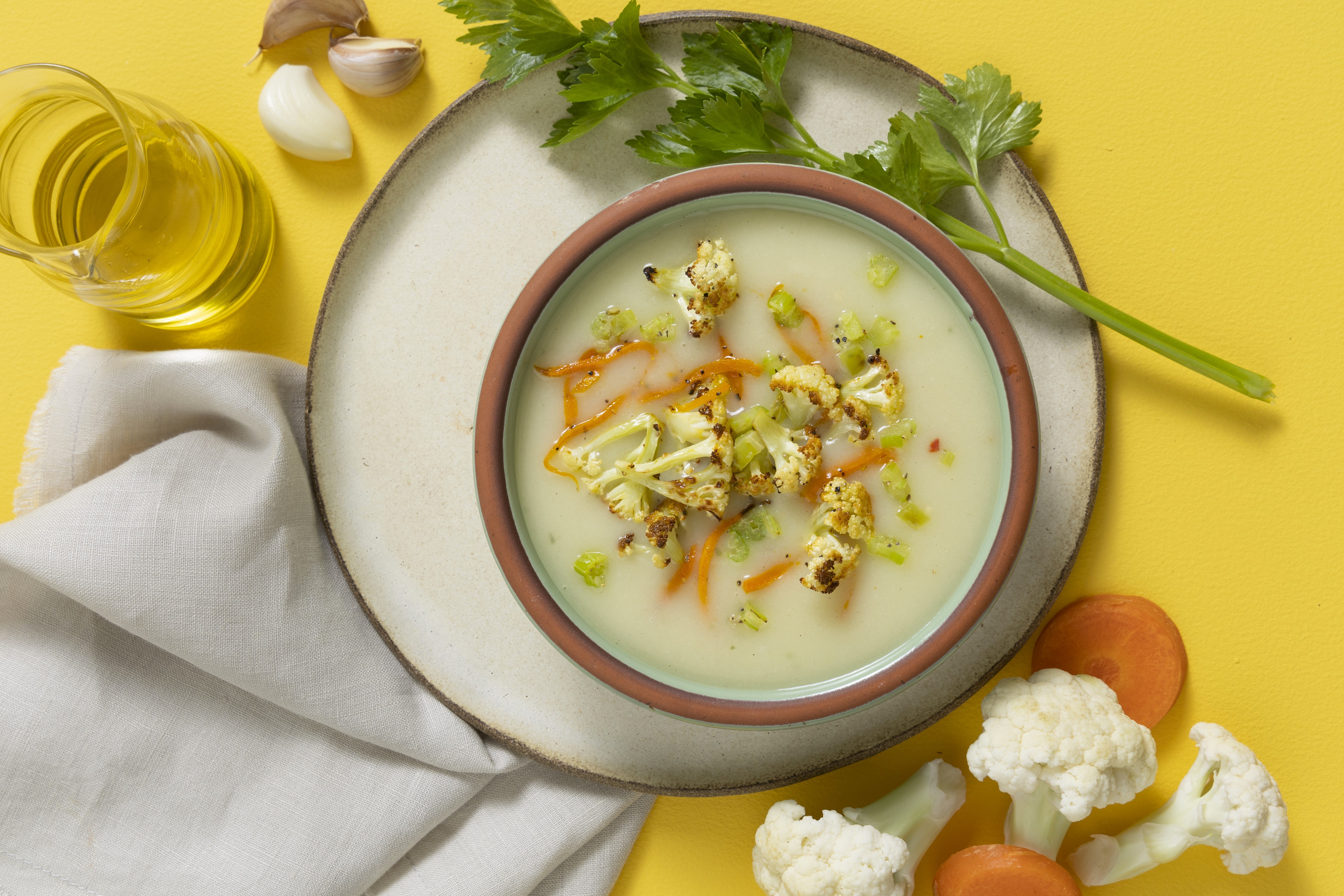 Crema de Coliflor y Pollo