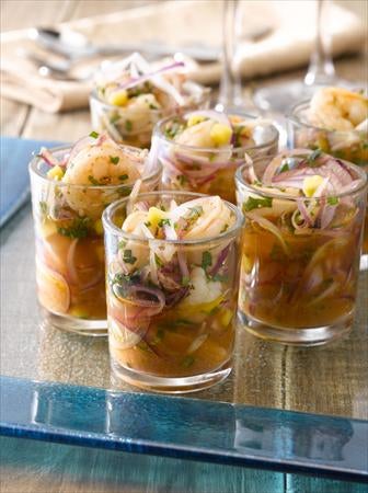 Ceviche de Camarones con Mango