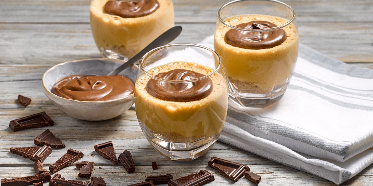 Espuma de manjar y chocolate