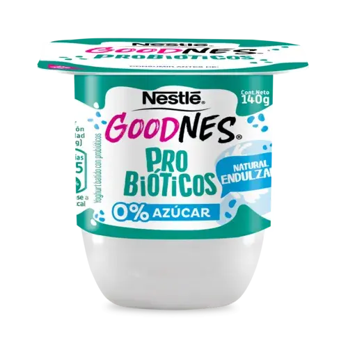 GoodNes Yogurt con Probioticos 140gr sabor Natural endulzado