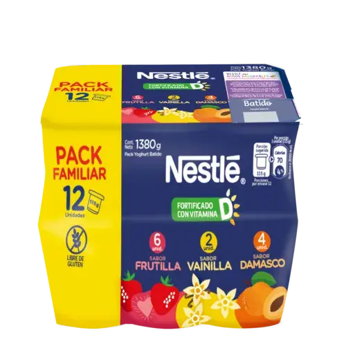 Yogurt batido Nestlé formato pack familiar 115gr x 12 Tradicional