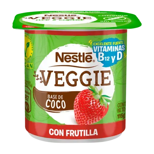 Nestlé Veggie base coco con trozos de frutilla