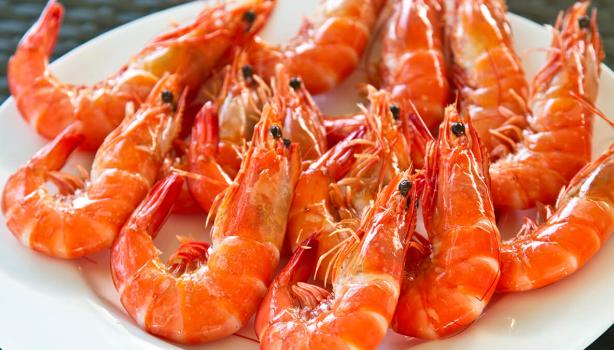 Plato de exquisito langostino.