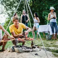 Asado al palo al aire libre