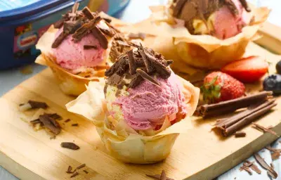 Canasto Crocante con Helado Brick Canasto Crocante con Helado Brick