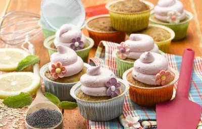 Cupcakes de Frambuesa sin Azúcar Cupcakes de Frambuesa sin Azúcar