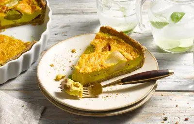 Quiche de puerro y jamón de pavo asado