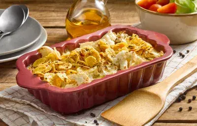 Coliflor gratinada con crocante al merkén