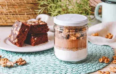 Brownie en frasco para regalar Brownie en frasco para regalar
