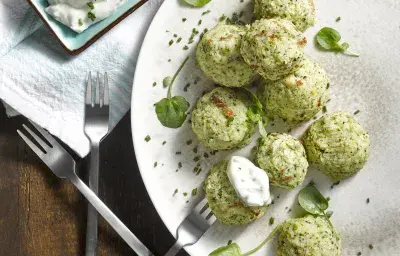 Albóndiga de Papas y Avena con Brocoli y Jamón