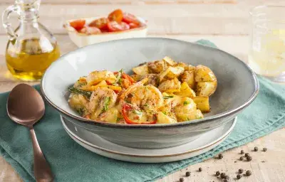 Cremoso de camarones y verduras Cremoso de camarones y verduras