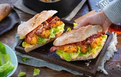 Sándwich César de pollo en freidora de aire