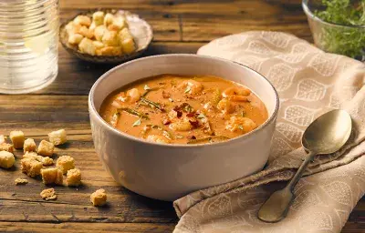 Crema de camarones al pil pil
