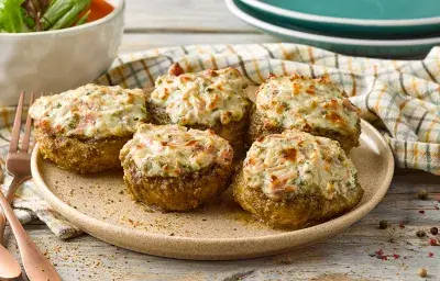 Champiñones Rellenos de Queso Crema Champiñones Rellenos de Queso Crema