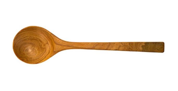 Cucharón de madera brillante Cucharón de madera brillante