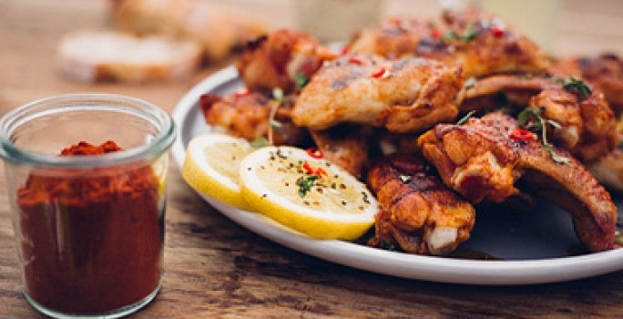 Alitas de pollo con especias y limón. Alitas de pollo con especias y limón.