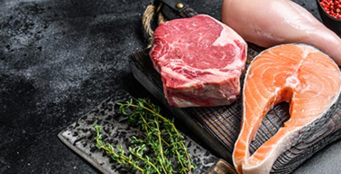 Carne, pescado y pollo proteínas crudas clasificación alimentos Carne, pescado y pollo proteínas crudas clasificación alimentos