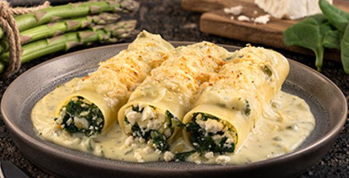 Receta de canelones rellenos de espárragos Receta de canelones rellenos de espárragos