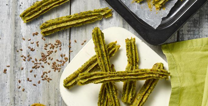 Churros al horno con mix de semillas