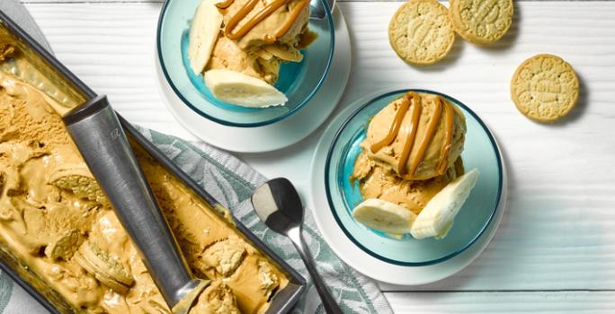 Helado de Plátano, Manjar y Galletas