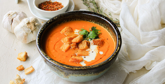 Sopa de tomates asados