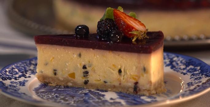 Pastel de Ricotta, Maracuyá y Berries