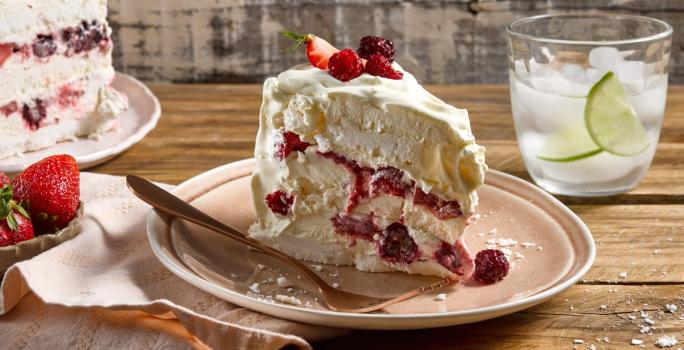 Torta helada de Merengue sin azúcar