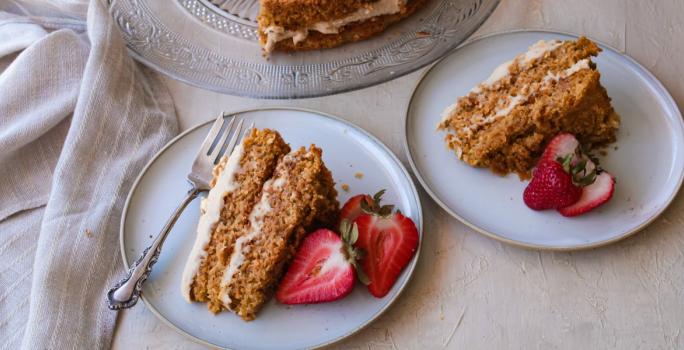 Carrot cake con frosting de castañas de Cajú