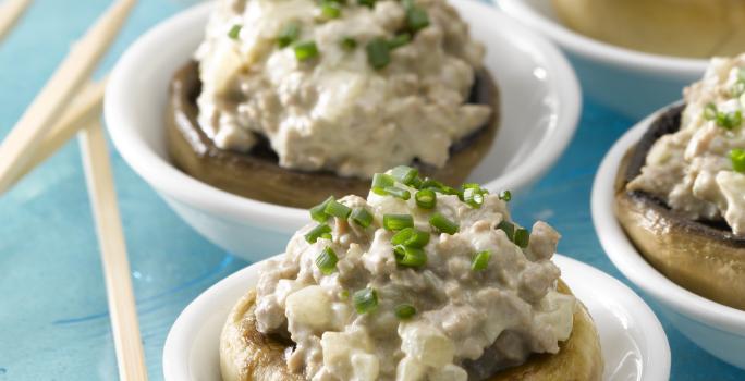 Champiñones rellenos con Carne a la Crema