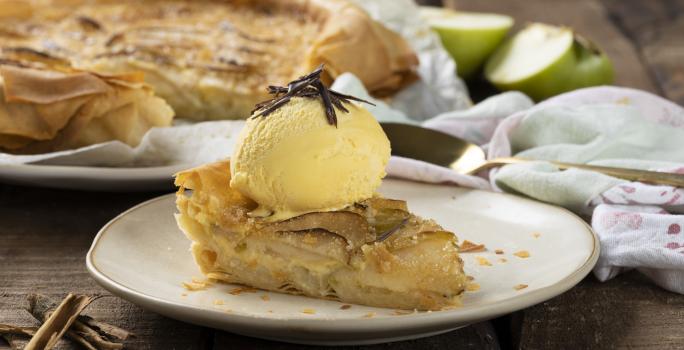 Tarta strudel de manzana