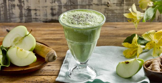 Smoothie de frutas verdes y espinaca