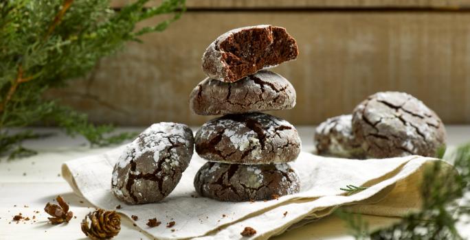 Galletas craqueladas de cacao