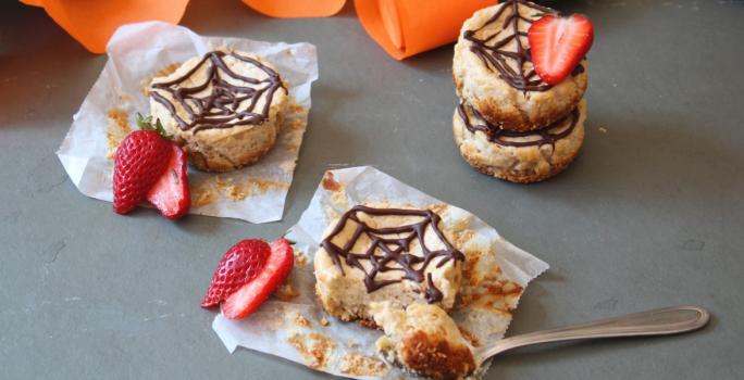 Mini cheesecakes de yoghurt para halloween