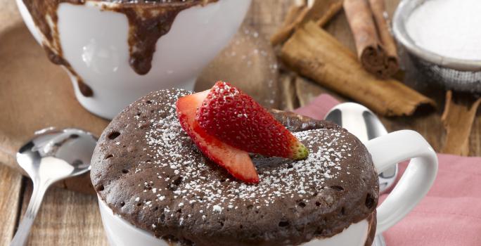 Mug Cakes de Manjar y Chocolate