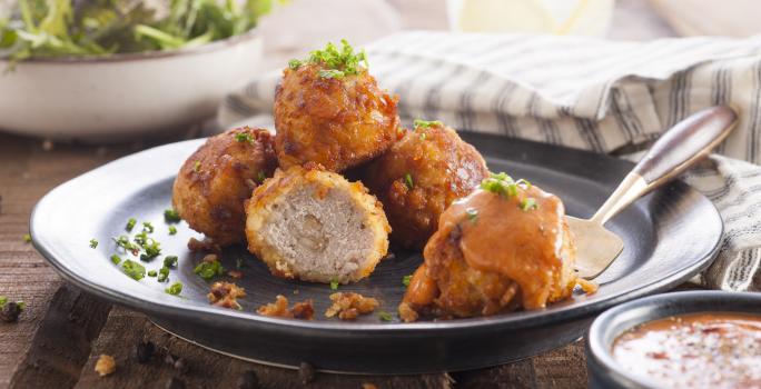 Croquetas de pavo con salsa rosa