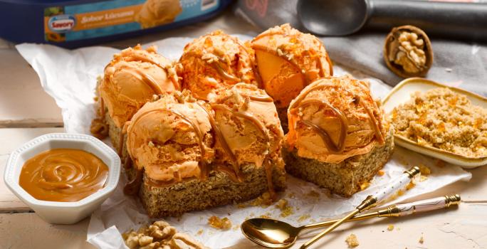 Pastel de Nuez con Lúcuma y Manjar